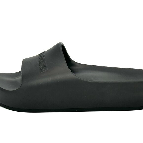 BALENCIAGA MONOSLIDE Sandals Mono Slides Rubber Pool Mules Shoes Black - Picture 6 of 16